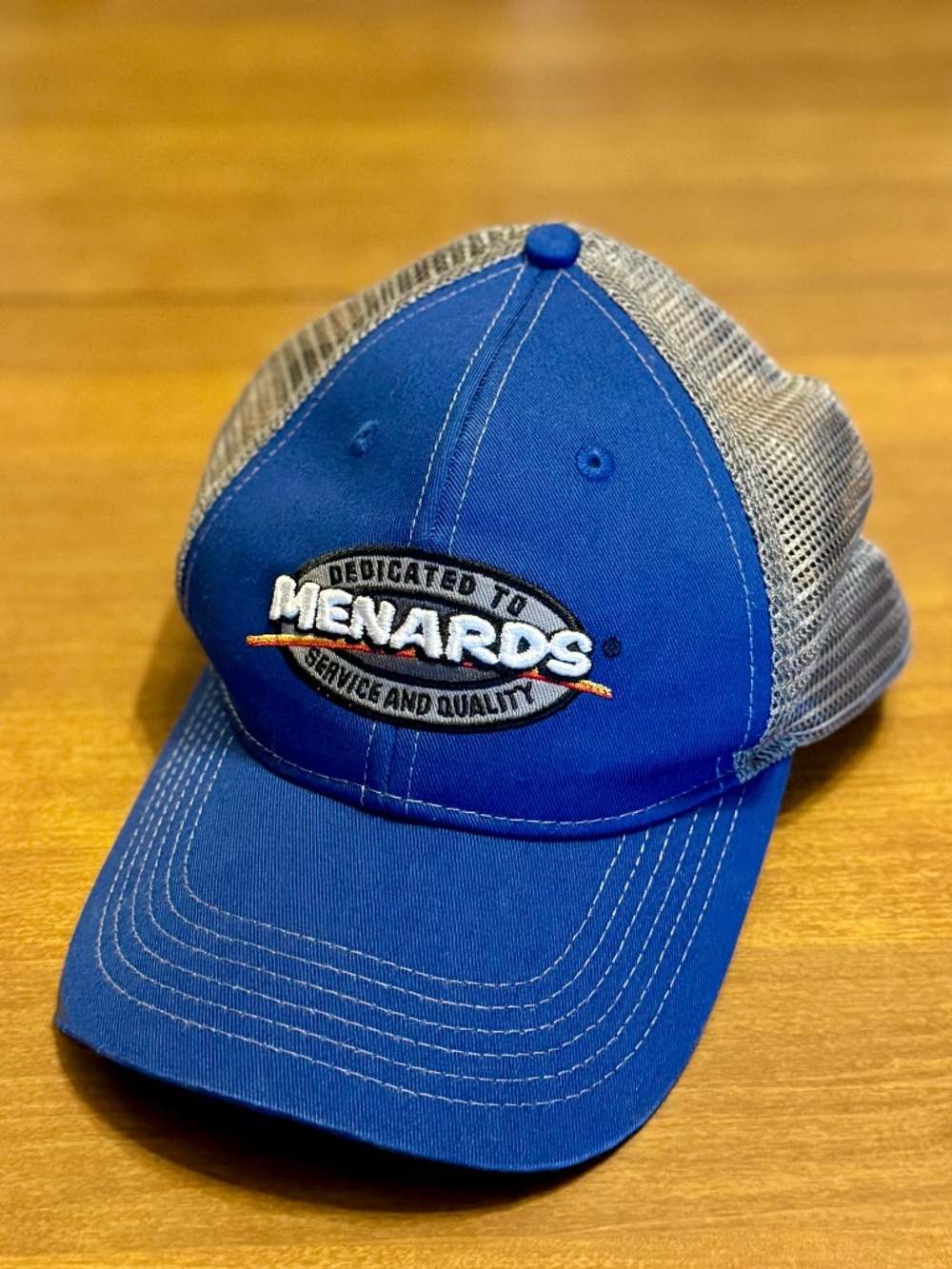 Vintage Menards Blue & Gray Trucker Hat Cap